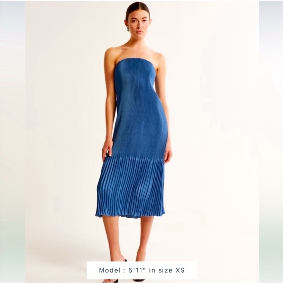 Abercrombie strapless pleat release midi dress - Picture 1 of 1